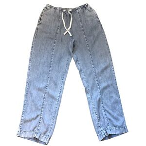 Casual blue soft jeans.
